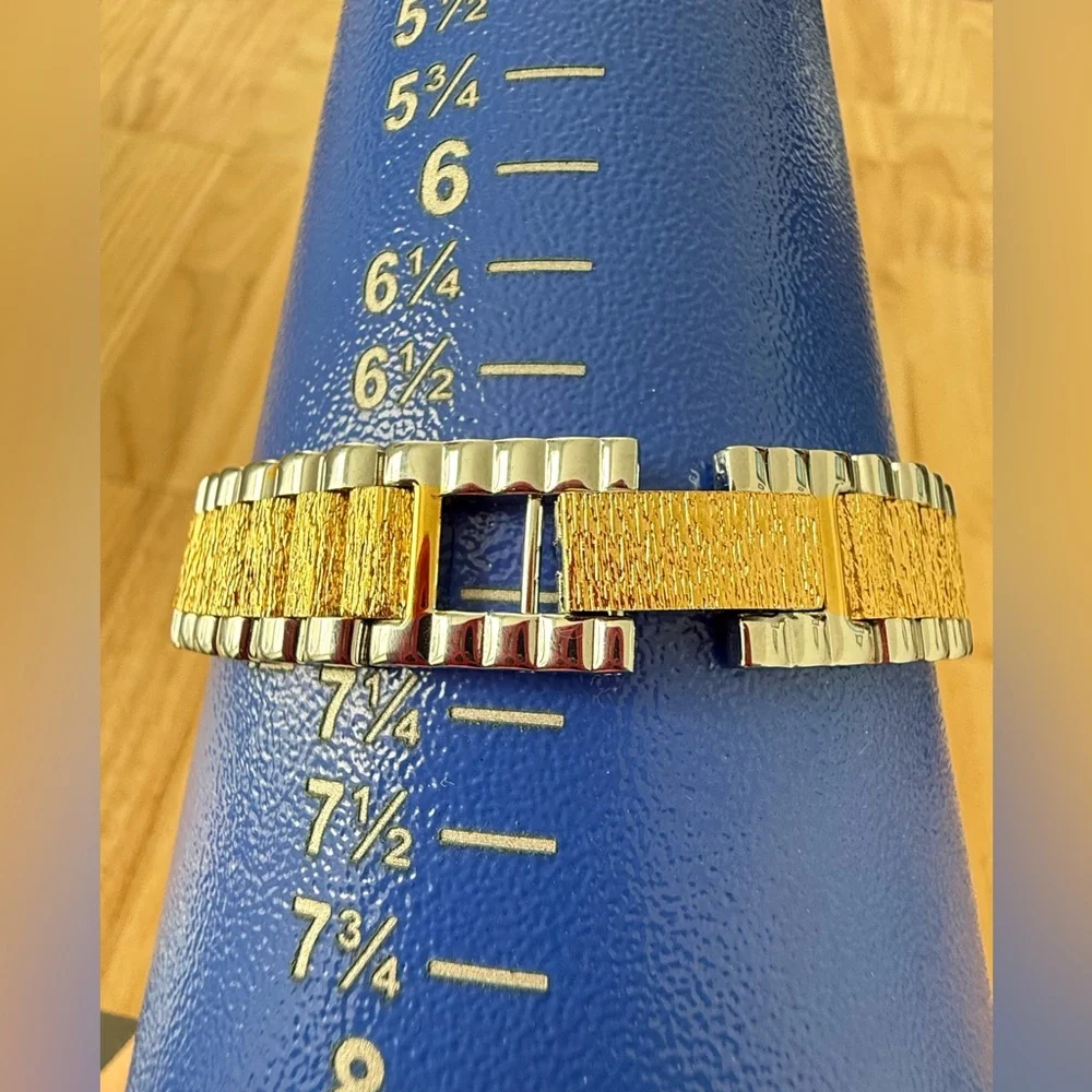 Jules Jurgensen ladies blue dial diamond to tone watch NEW BATTERY